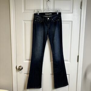 Joe's Womens Size 26 Rocker Lean Flare Fit Low Rise Dark Wash Blue Denim Jeans